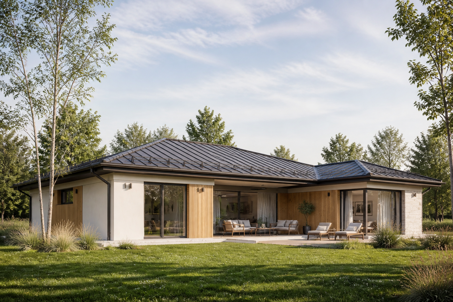 Mara · en L, avec carport