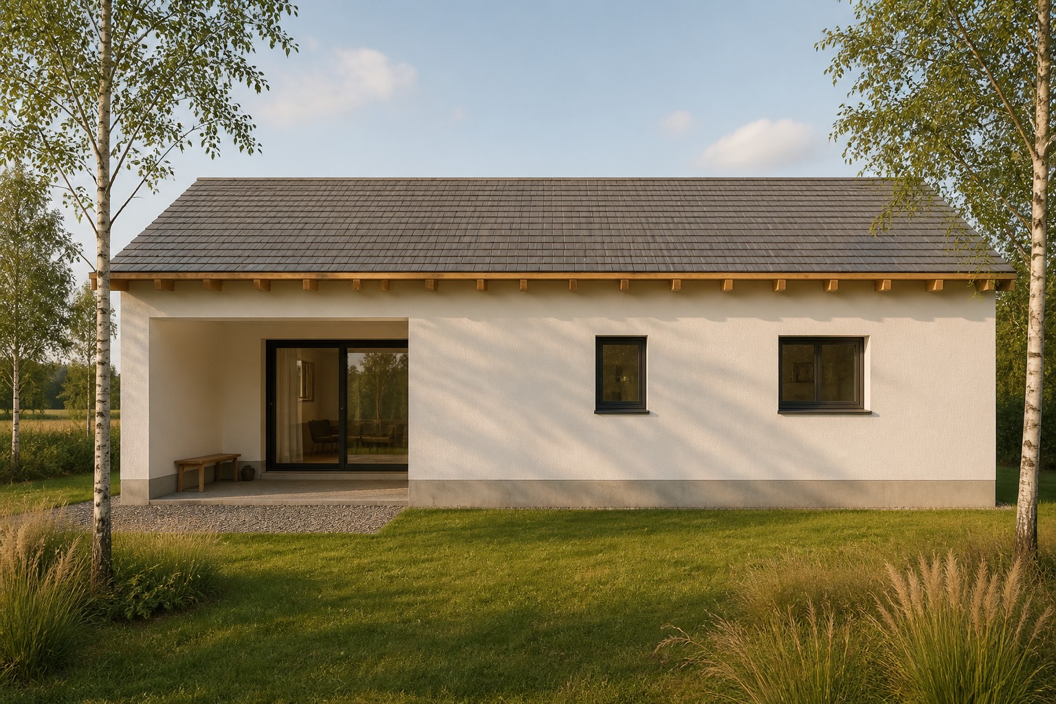 Pola · maison sur un niveau, séjour de 28 m²
