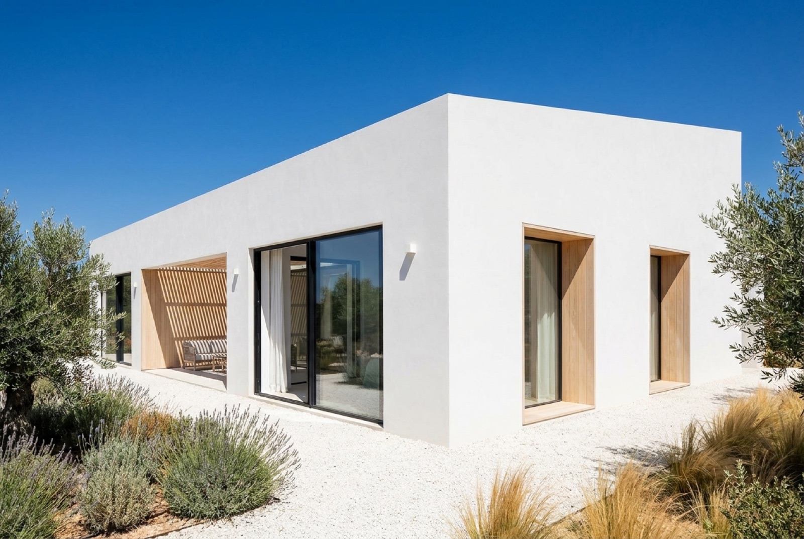 Vela · maison blanche de plain-pied, avec 3 chambres